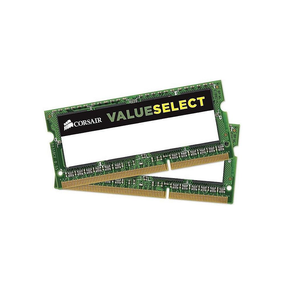16GB (2x8GB) Corsair Value Select DDR3-1333 MHz CL 9 SODIMM Notebookspeicher, 16GB, 2x8GB, Corsair, Value, Select, DDR3-1333, MHz, CL, 9, SODIMM, Notebookspeicher