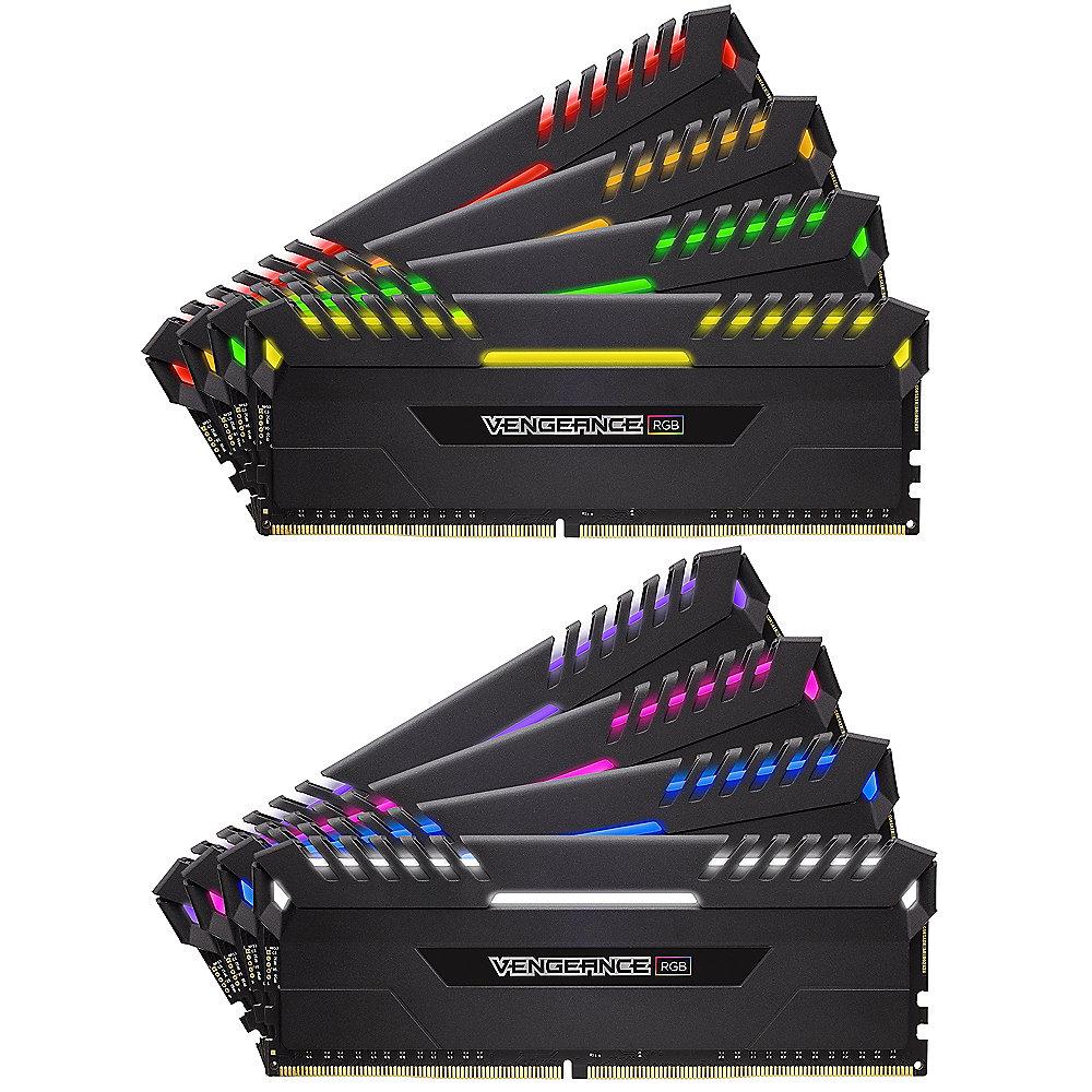 32GB (4x8GB) Corsair Vengeance RGB DDR4-2666 RAM CL16 (16-18-18-35) Kit, 32GB, 4x8GB, Corsair, Vengeance, RGB, DDR4-2666, RAM, CL16, 16-18-18-35, Kit