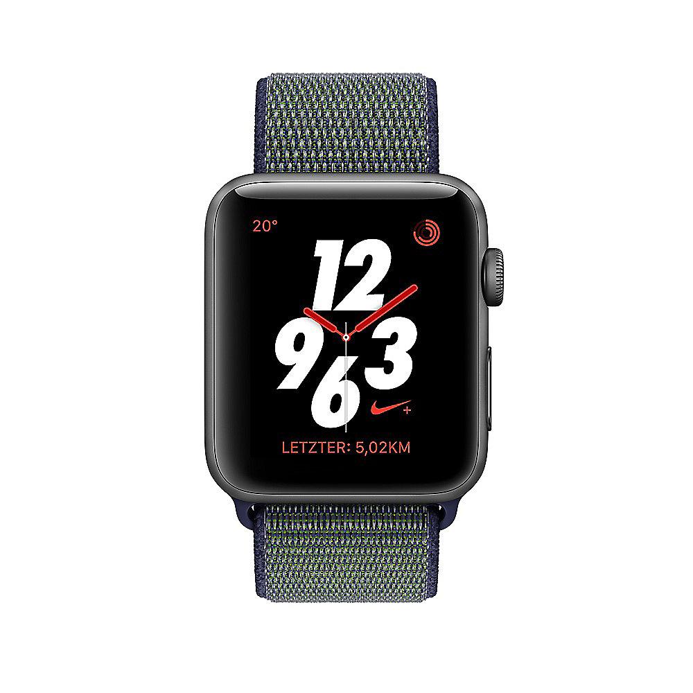 Apple Watch Nike  LTE 38mm Aluminiumgehäuse Grau Nike Sport Loop Midnight Fog