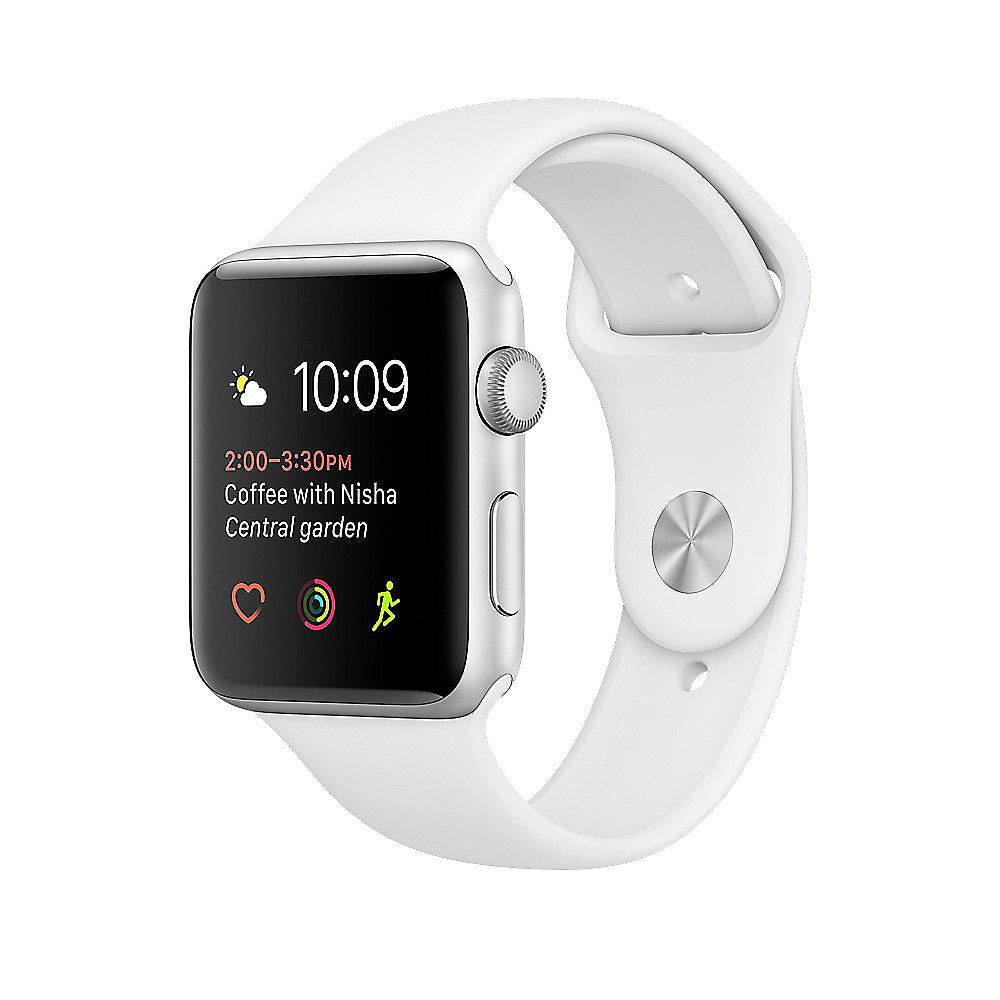 Apple Watch Series 1 42mm Aluminiumgehäuse Silber mit Sportarmband Weiß, Apple, Watch, Series, 1, 42mm, Aluminiumgehäuse, Silber, Sportarmband, Weiß