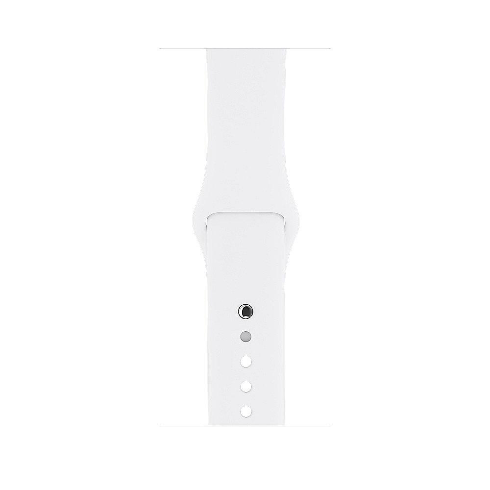 Apple Watch Series 1 42mm Aluminiumgehäuse Silber mit Sportarmband Weiß