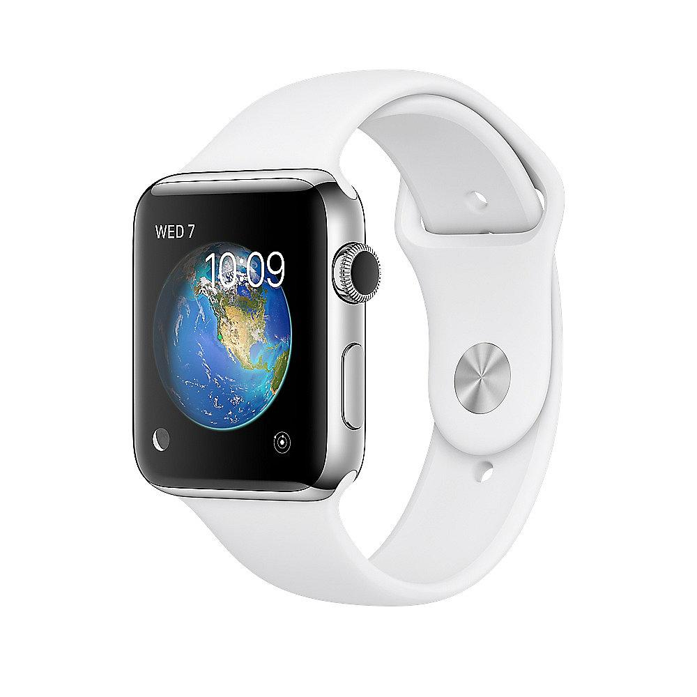 Apple Watch Series 2 38mm Edelstahlgehäuse mit Sportarmband weiß