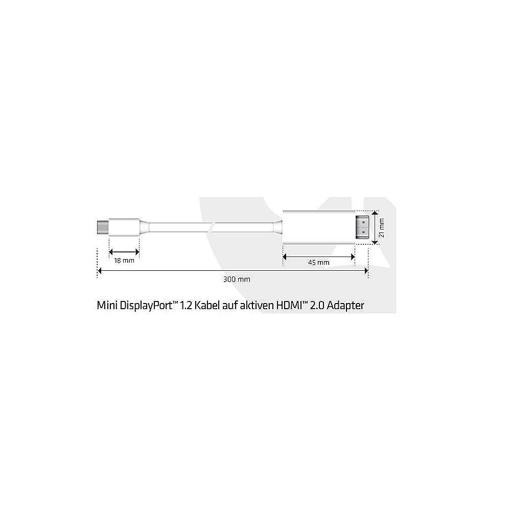 Club 3D DisplayPort Adapterkabel 3m mDP zu HDMI 2.0 aktiv UHD 3D weiß CAC-1173