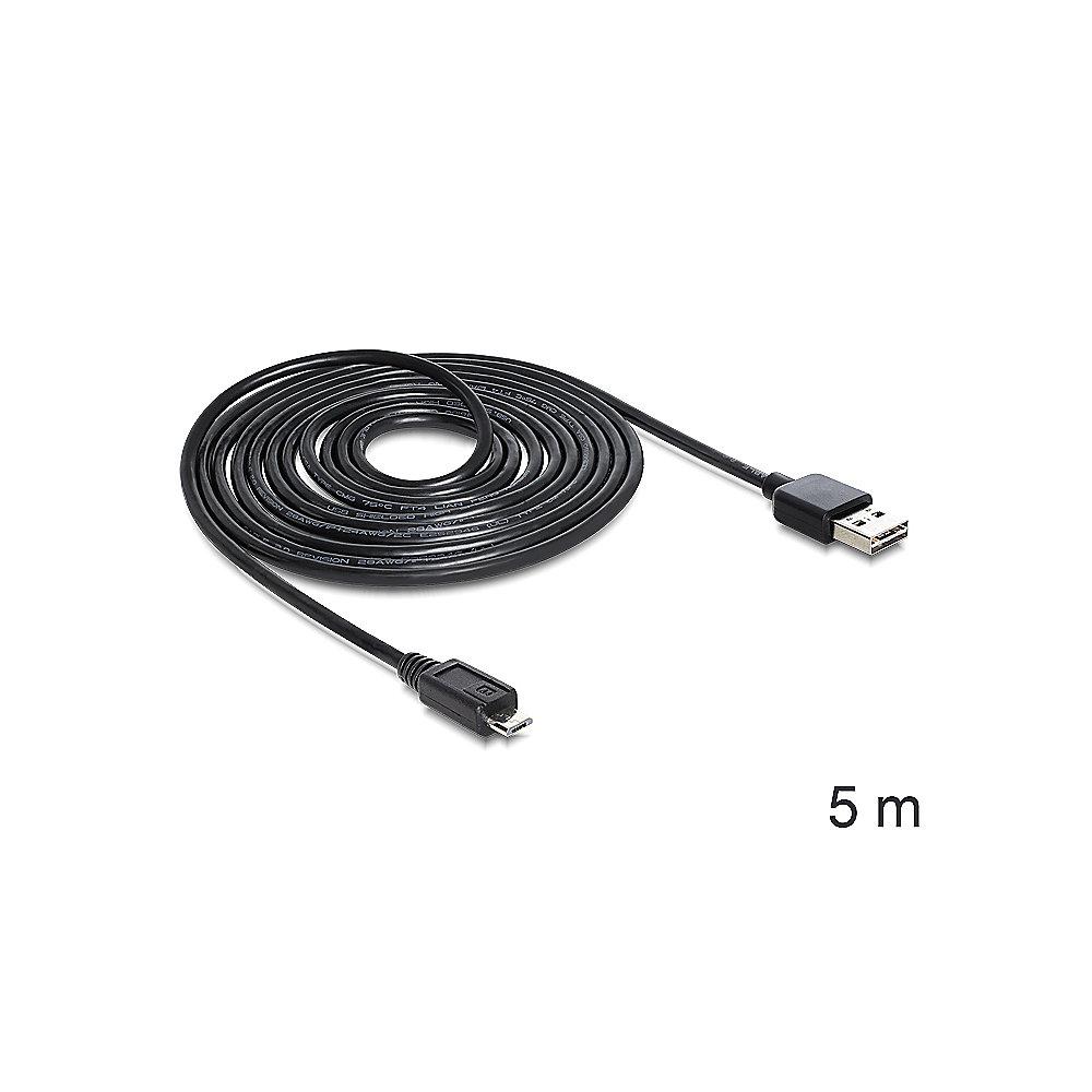 DeLOCK USB 2.0 Kabel 5m A zu Micro-B EASY-USB St./St. schwarz, DeLOCK, USB, 2.0, Kabel, 5m, A, Micro-B, EASY-USB, St./St., schwarz