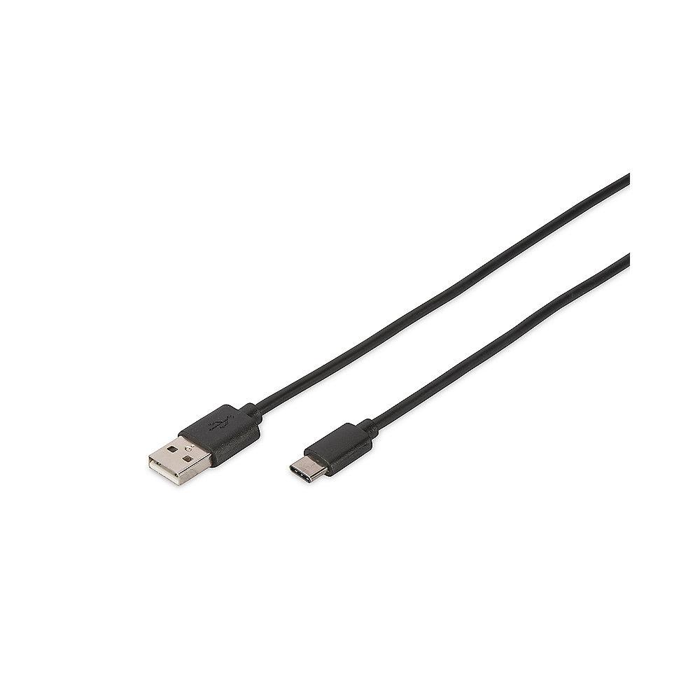 DIGITUS USB 2.0 Anschlusskabel 1,8m Typ-C zu A High Speed St./St. schwarz, DIGITUS, USB, 2.0, Anschlusskabel, 1,8m, Typ-C, A, High, Speed, St./St., schwarz