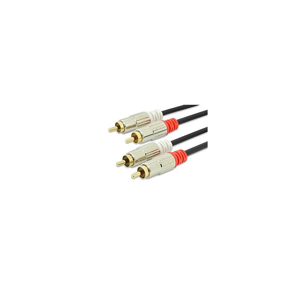 Ednet Cinch Kabel 1,5m Premium vergoldete Stecker 2x Cinch St./St. schwarz, Ednet, Cinch, Kabel, 1,5m, Premium, vergoldete, Stecker, 2x, Cinch, St./St., schwarz