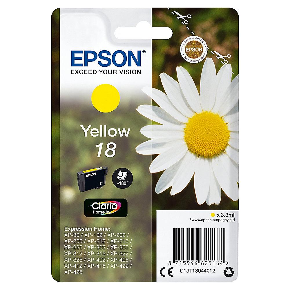 Epson C13T18044012 Druckerpatrone 18 gelb, Epson, C13T18044012, Druckerpatrone, 18, gelb