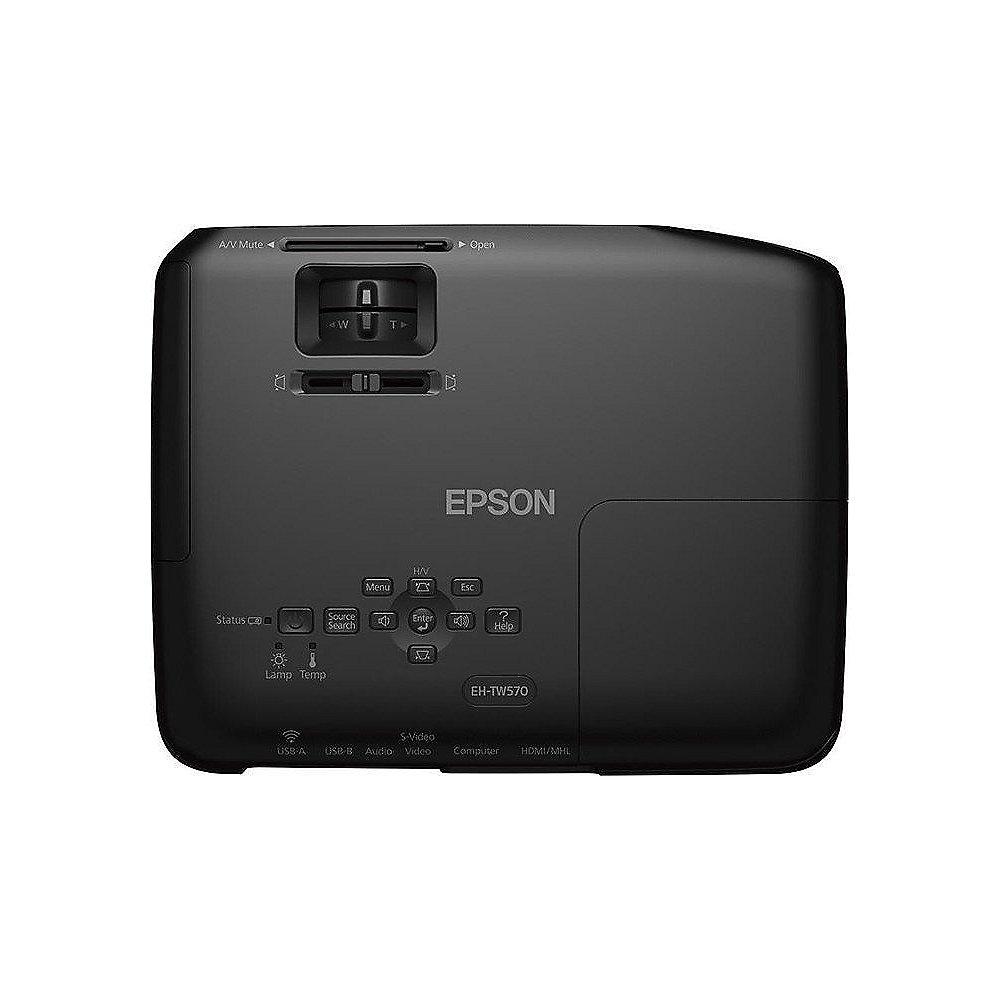 EPSON EH-TW570 3LCD WXGA Projektor 3000 Lumen 15000:1 3D HDMI/VGA/USB/S-Video LS, EPSON, EH-TW570, 3LCD, WXGA, Projektor, 3000, Lumen, 15000:1, 3D, HDMI/VGA/USB/S-Video, LS