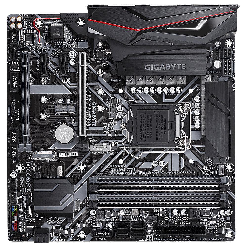 Gigabyte Z390 M Gaming mATX Mainboard Sockel 1151 HDMI/DVI/2xM.2/USB3.1(Typ C)