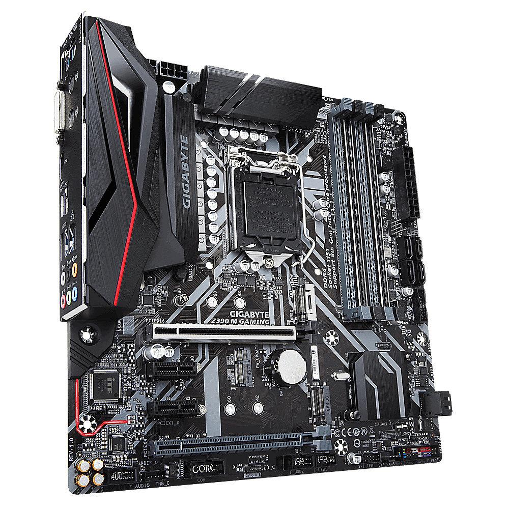 Gigabyte Z390 M Gaming mATX Mainboard Sockel 1151 HDMI/DVI/2xM.2/USB3.1(Typ C)