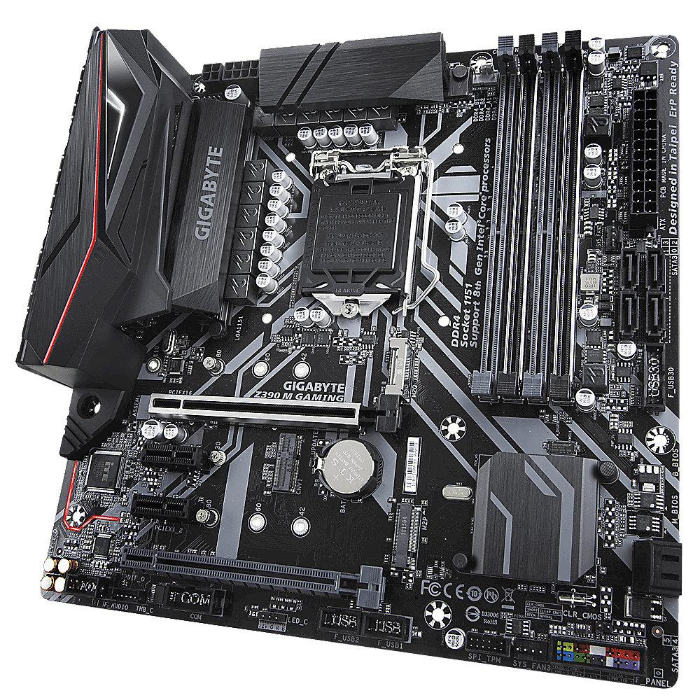 Gigabyte Z390 M Gaming mATX Mainboard Sockel 1151 HDMI/DVI/2xM.2/USB3.1(Typ C)