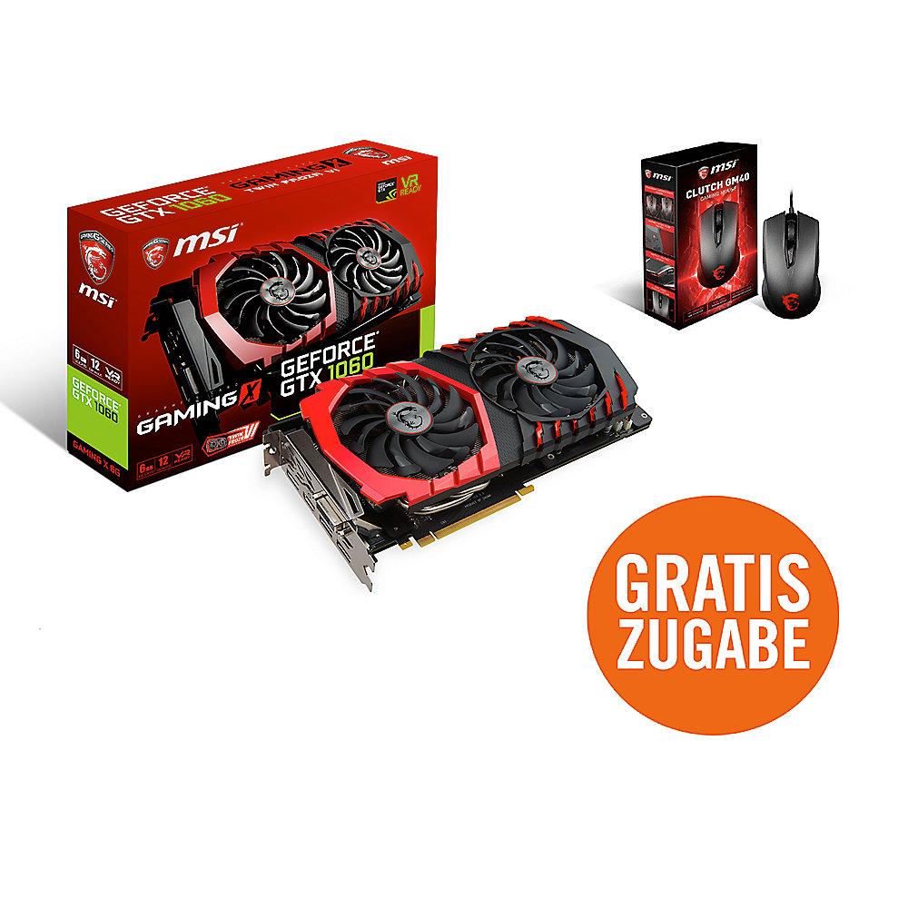 GRATIS MSI Gaming Maus GM40 zur MSI GeForce GTX 1060 Gaming X 6G Grafikkarte