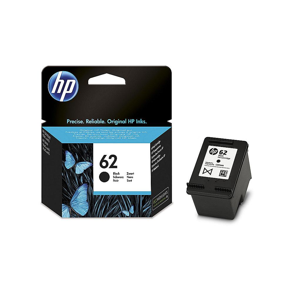 HP C2P04AE Original Druckerpatrone 62 Schwarz für ca. 200 Seiten