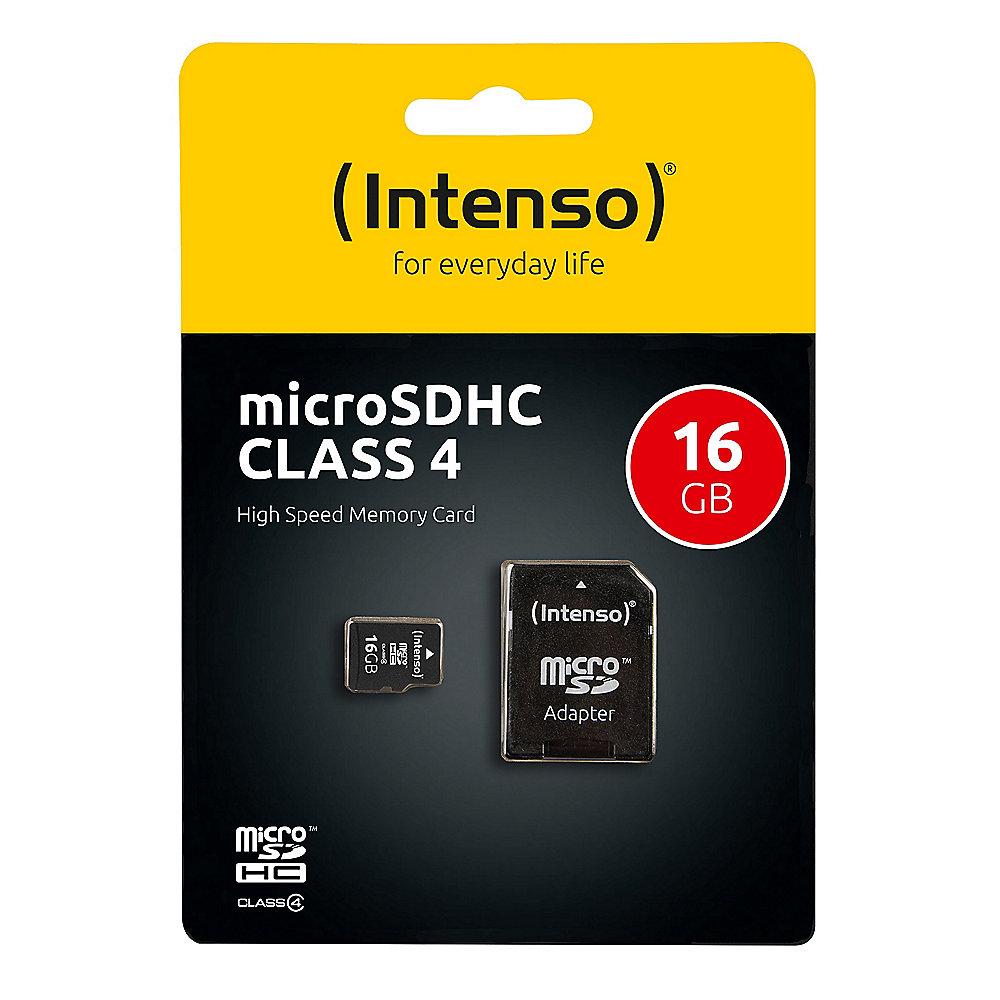 Intenso 16 GB microSDHC Speicherkarte (21 MB/s, Class 4), Intenso, 16, GB, microSDHC, Speicherkarte, 21, MB/s, Class, 4,
