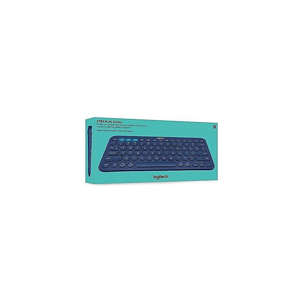 Logitech K380 Kabellose Bluetooth Tastatur für bis zu 3 Geräte Blau 920-007567, Logitech, K380, Kabellose, Bluetooth, Tastatur, bis, 3, Geräte, Blau, 920-007567