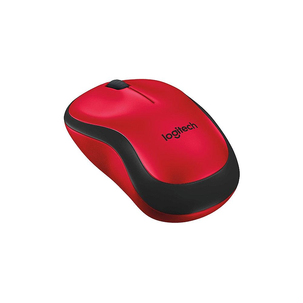 Logitech M220 Silent Geräuschlose Kabellose Maus Rot 910-004880