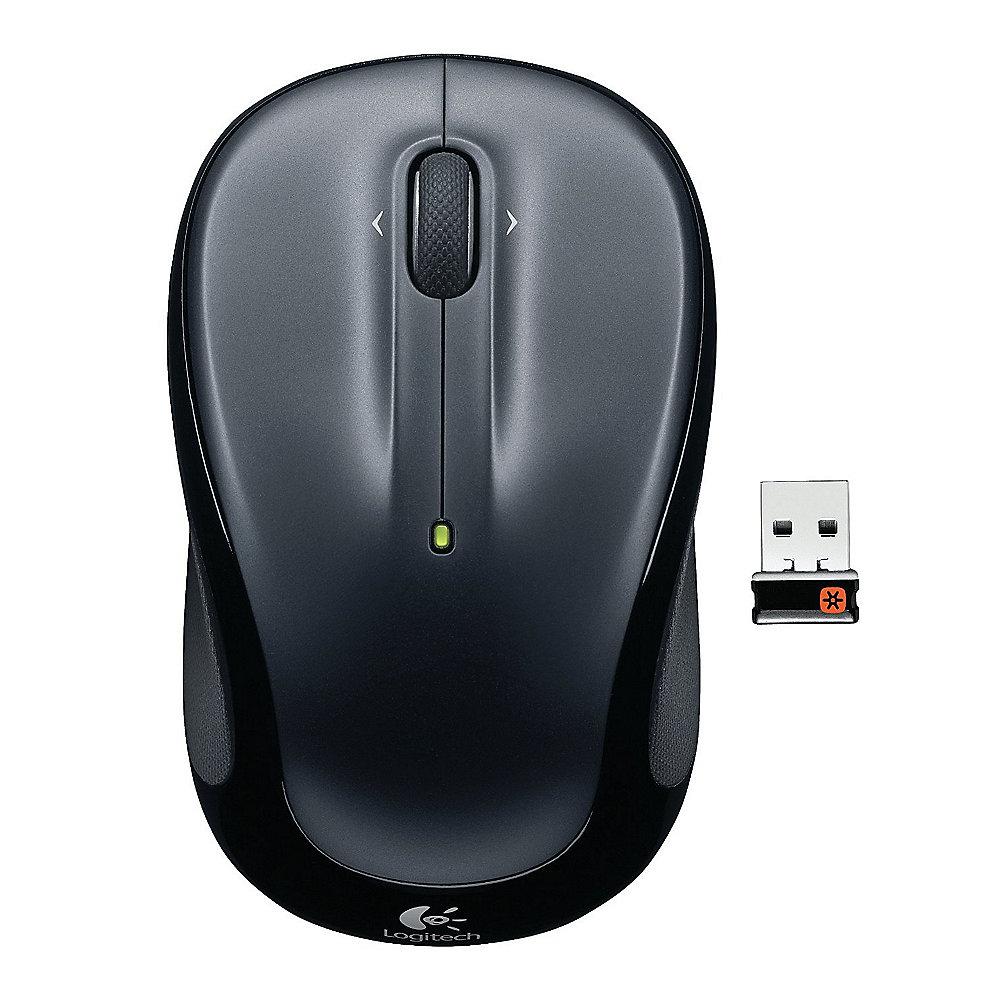 Logitech M325 Kabellose Mobile Maus Dunkelsilber 910-002142