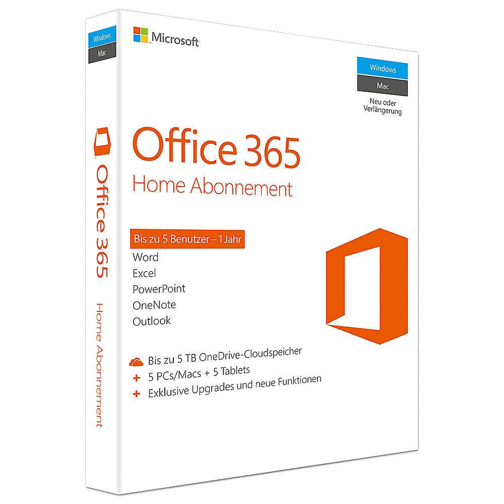 Microsoft Office 365 Home (1 Benutzer/ 5 PC/ 1 Jahr) Mac/Win