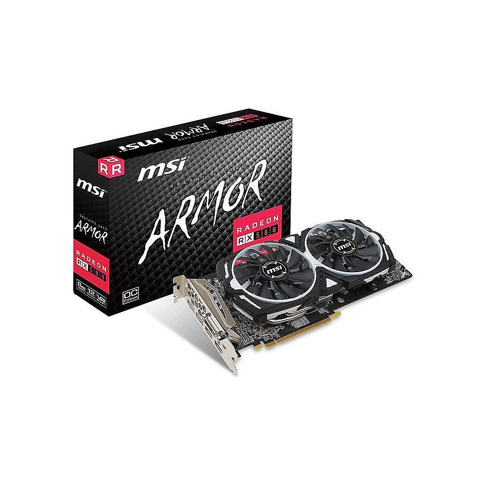 MSI AMD Radeon RX 580 Armor 8G OC 8GB Grafikkarte GDDR5  DVI/2xHDMI/2x DP, MSI, AMD, Radeon, RX, 580, Armor, 8G, OC, 8GB, Grafikkarte, GDDR5, DVI/2xHDMI/2x, DP