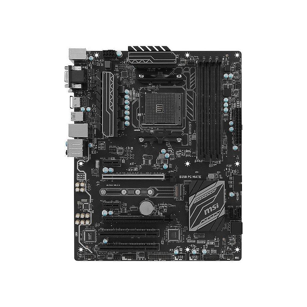 MSI B350 PC Mate SATA600/R/M.2/USB3.1 (Gen1) ATX Mainboard Sockel AM4