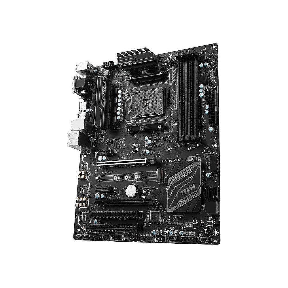 MSI B350 PC Mate SATA600/R/M.2/USB3.1 (Gen1) ATX Mainboard Sockel AM4