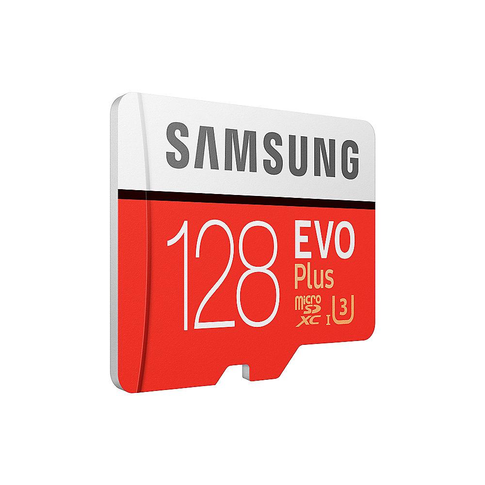 Samsung Evo Plus 128 GB microSDXC Speicherkarte (100 MB/s, Class 10, UHS-I, U3)