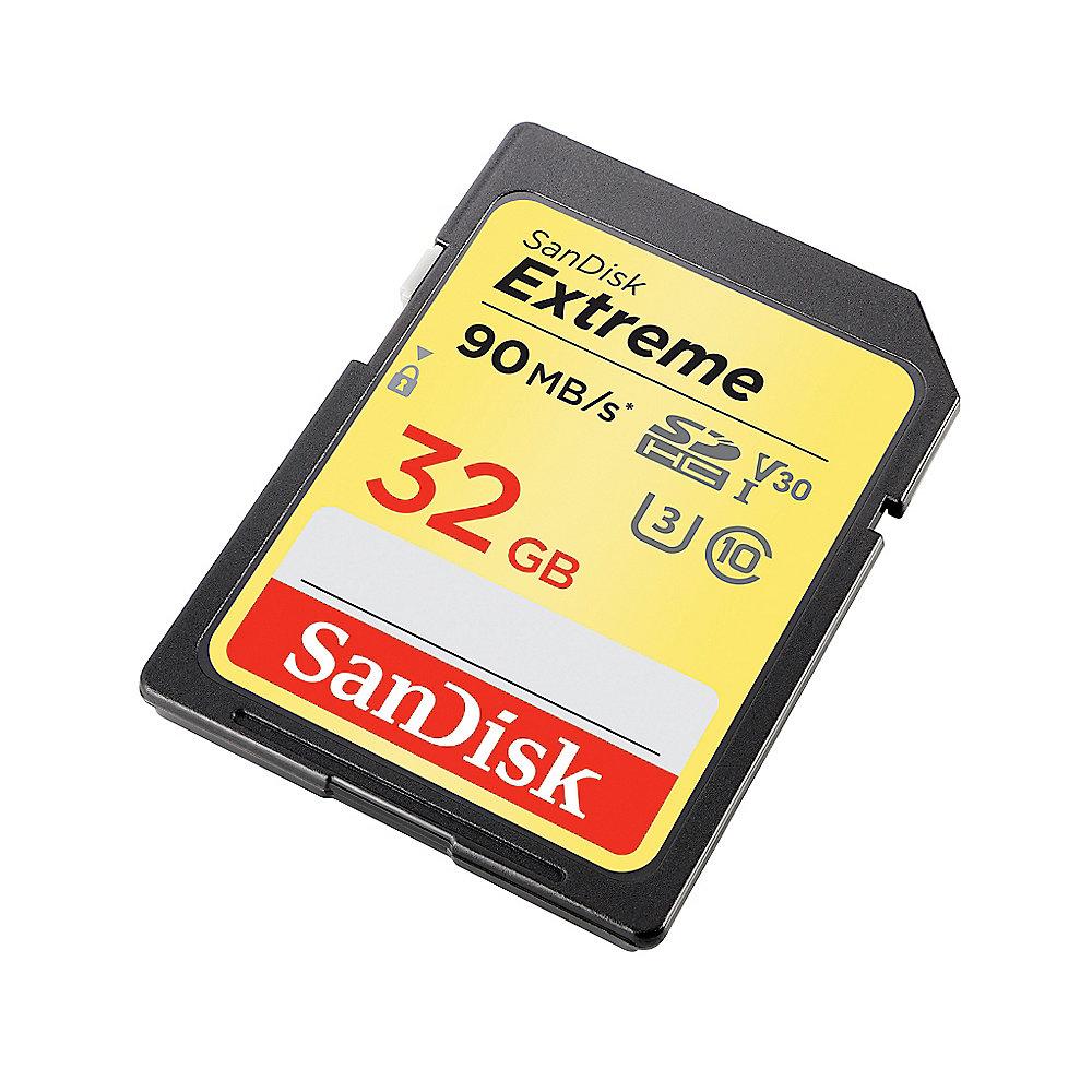 SanDisk Extreme 32 GB SDHC Speicherkarte (90 MB/s, Class 10, U3, V30), SanDisk, Extreme, 32, GB, SDHC, Speicherkarte, 90, MB/s, Class, 10, U3, V30,