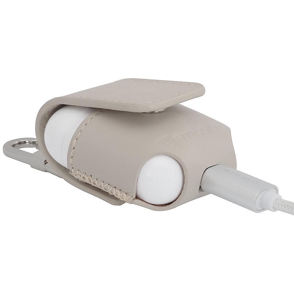 StilGut AirPod Case mit Karabiner creme nappa, StilGut, AirPod, Case, Karabiner, creme, nappa