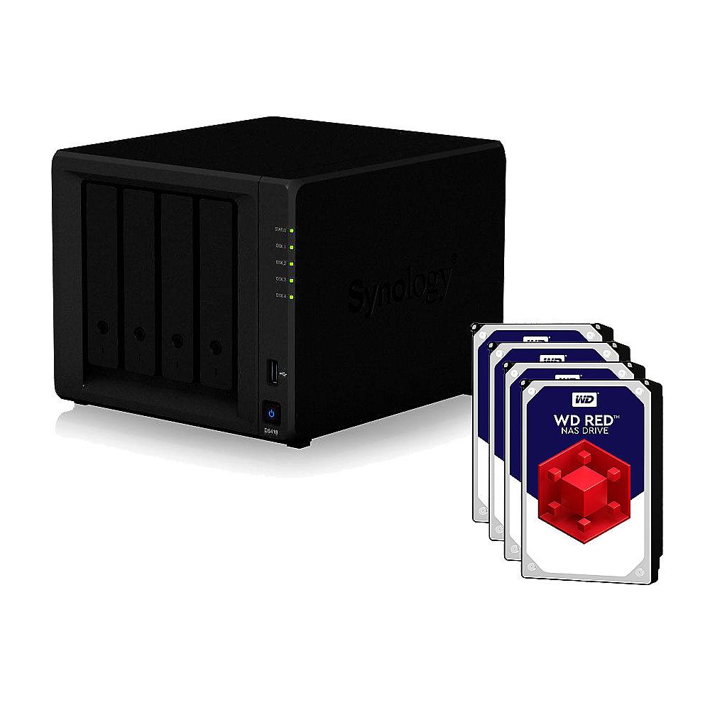 Synology Diskstation DS418 NAS 4-Bay 40TB inkl. 4x 10TB WD RED WD100EFAX, Synology, Diskstation, DS418, NAS, 4-Bay, 40TB, inkl., 4x, 10TB, WD, RED, WD100EFAX