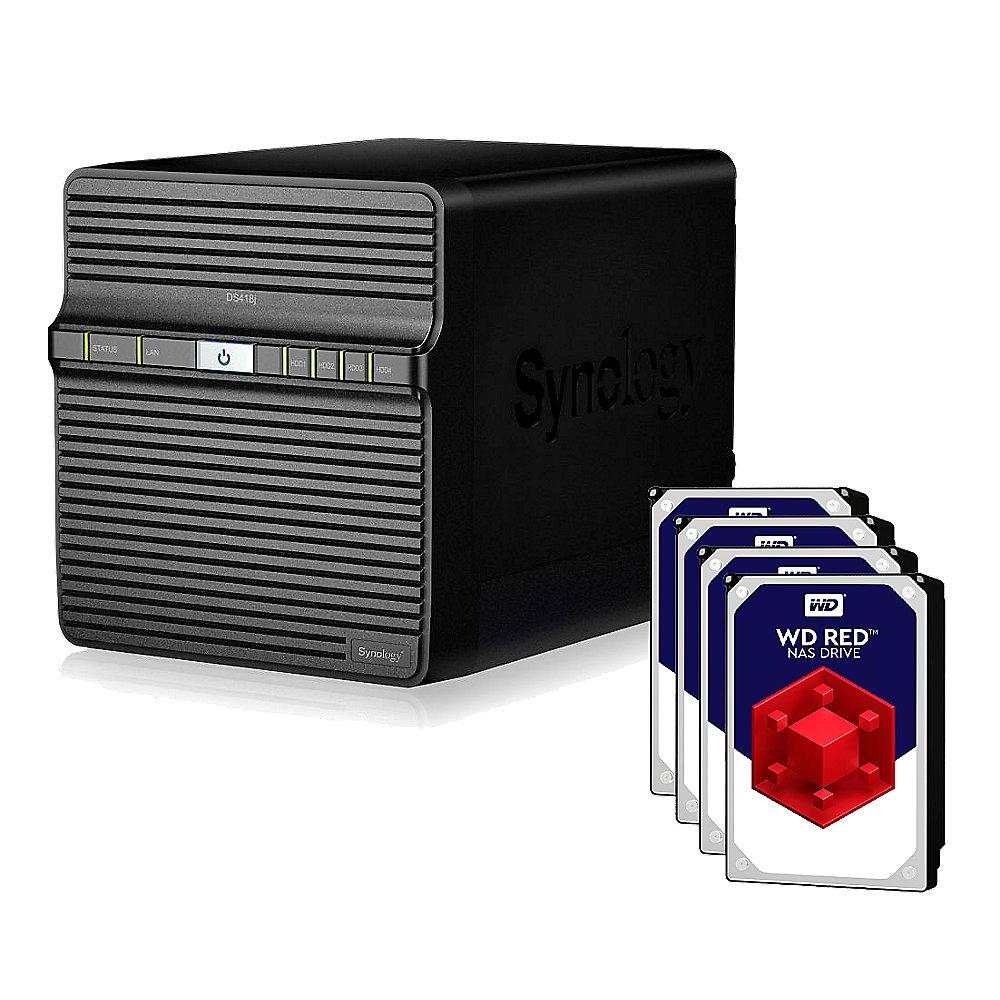 Synology Diskstation DS418j NAS 4-Bay 16TB inkl. 4x 4TB WD RED WD40EFRX, Synology, Diskstation, DS418j, NAS, 4-Bay, 16TB, inkl., 4x, 4TB, WD, RED, WD40EFRX