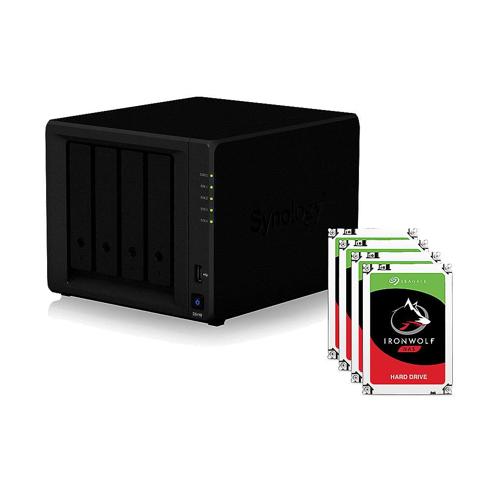 Synology DS418 NAS System 4-Bay 40TB inkl. 4x 10TB Seagate ST10000VN0004, Synology, DS418, NAS, System, 4-Bay, 40TB, inkl., 4x, 10TB, Seagate, ST10000VN0004
