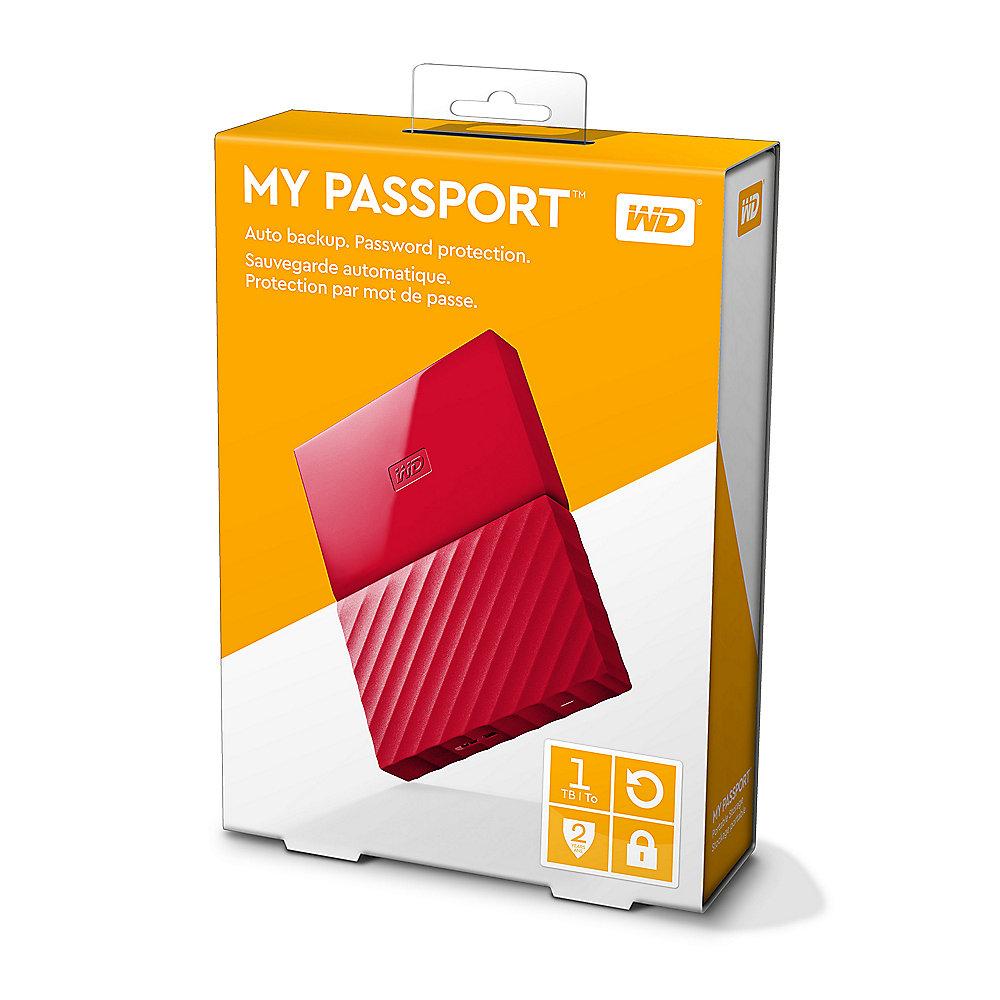 WD My Passport USB3.0 1TB 2.5zoll - Rot NEW