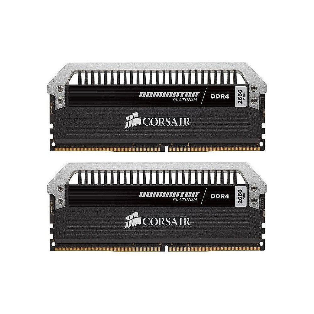 16GB (2x8GB) Corsair Dominator Platinum DDR4-2666 CL15 (15-17-17-35) DIMM-Kit, 16GB, 2x8GB, Corsair, Dominator, Platinum, DDR4-2666, CL15, 15-17-17-35, DIMM-Kit