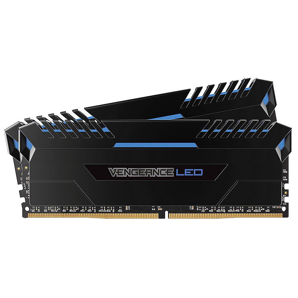 32GB (2x16GB) Corsair Vengeance LED Blau DDR4-3200 RAM CL16 (16-18-18-36), 32GB, 2x16GB, Corsair, Vengeance, LED, Blau, DDR4-3200, RAM, CL16, 16-18-18-36,