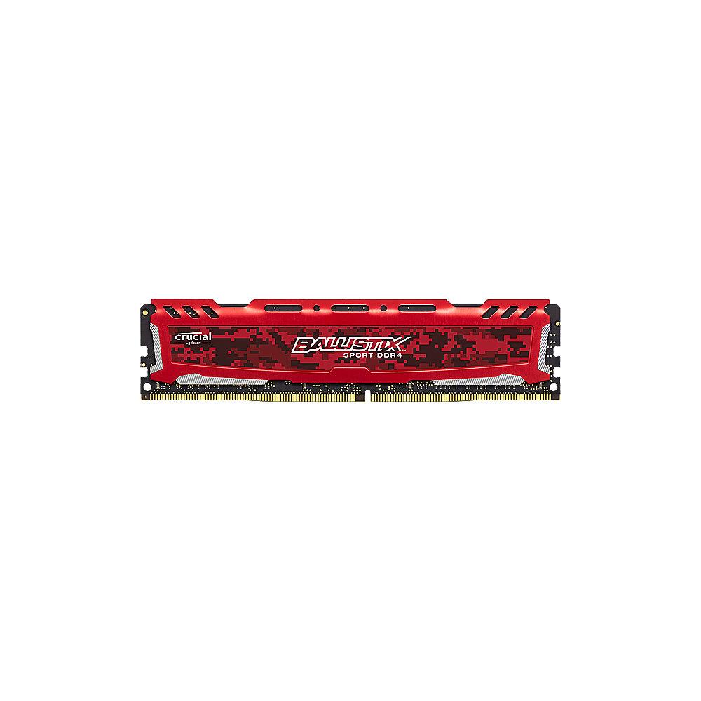8GB Ballistix Sport LT Rot DDR4-2666 CL16 (16-18-18) RAM, 8GB, Ballistix, Sport, LT, Rot, DDR4-2666, CL16, 16-18-18, RAM