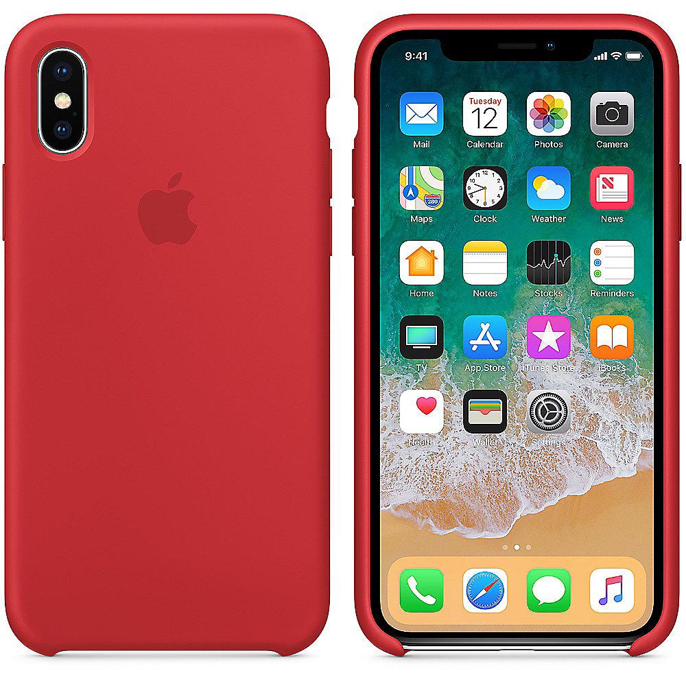 Apple Original iPhone X Silikon Case-(PRODUCT)RED