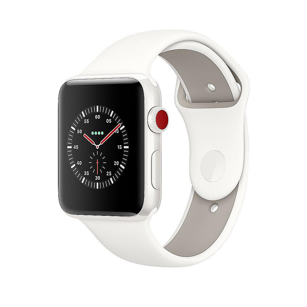 Apple Watch Edition Series 3 LTE 42mm Keramikgehäuse Weiß Sportarmband Weiß