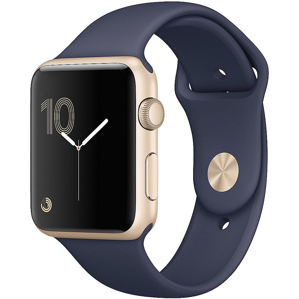 Apple Watch Series 1 42mm Aluminiumgehäuse Gold Sportarmband Mitternachtsblau, Apple, Watch, Series, 1, 42mm, Aluminiumgehäuse, Gold, Sportarmband, Mitternachtsblau