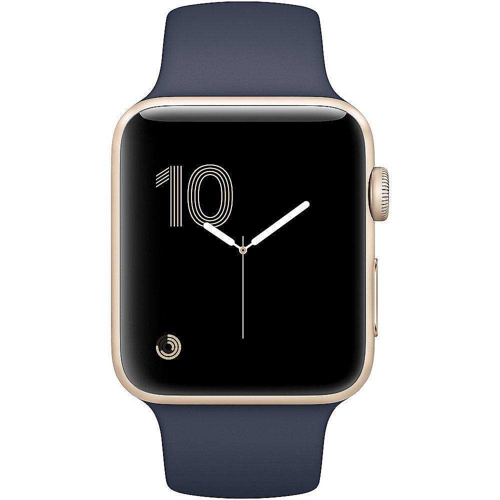 Apple Watch Series 1 42mm Aluminiumgehäuse Gold Sportarmband Mitternachtsblau