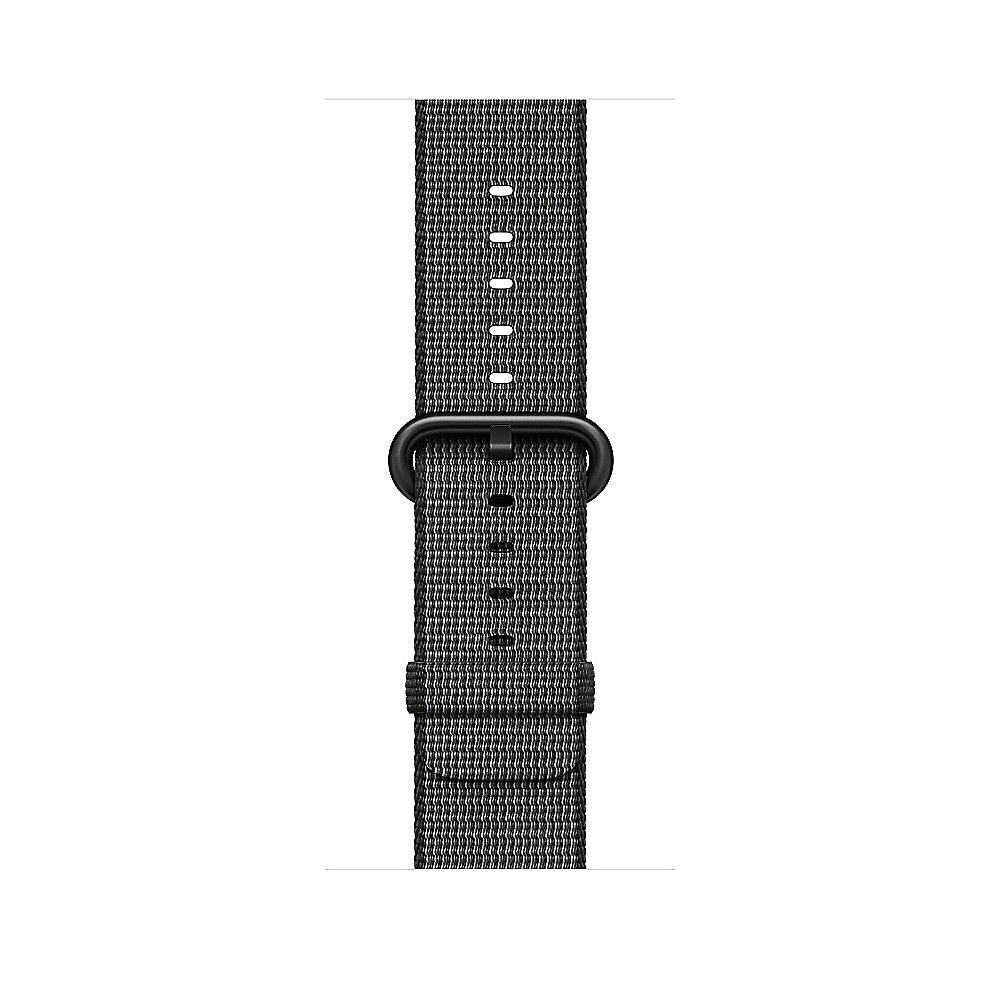 Apple Watch Series 2 38mm Aluminiumgehäuse Space Grau Armband Nylon Schwarz
