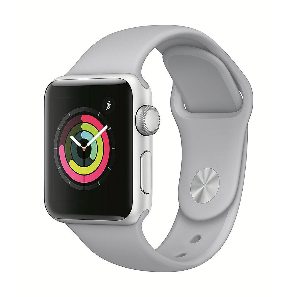 Apple Watch Series 3 GPS 38mm Aluminiumgehäuse Silber mit Sportarmband Nebel