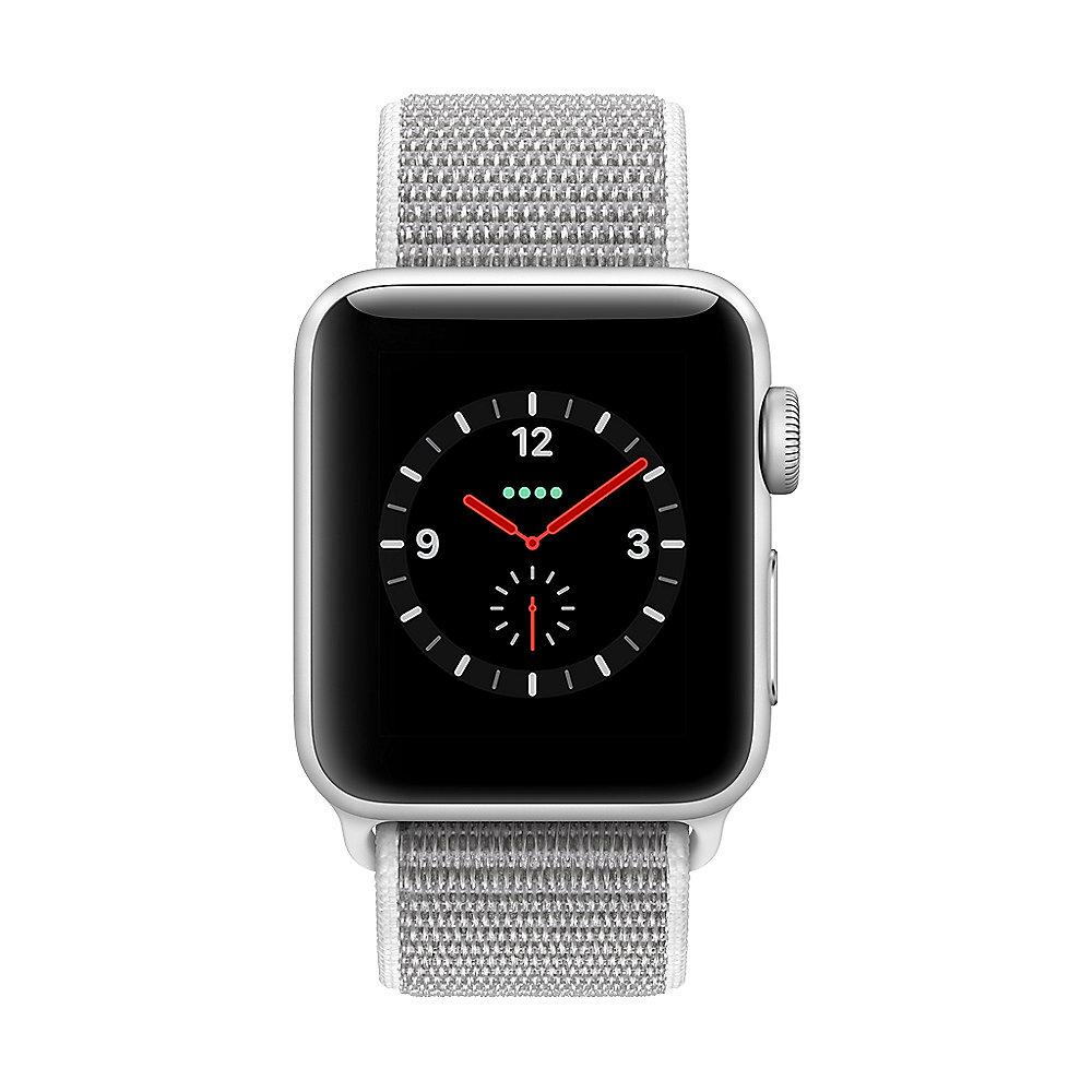 Apple Watch Series 3 LTE 38mm Aluminiumgehäuse Silber mit Sport Loop Muschel, Apple, Watch, Series, 3, LTE, 38mm, Aluminiumgehäuse, Silber, Sport, Loop, Muschel