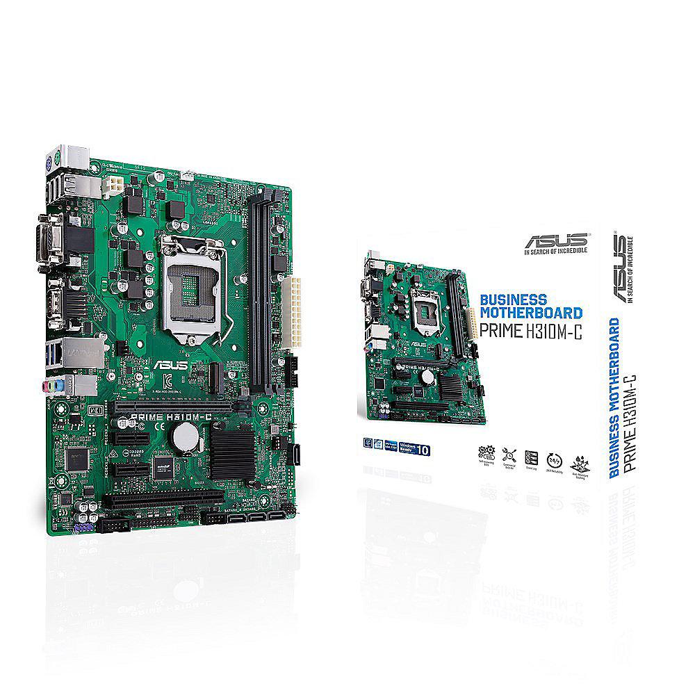 ASUS Prime H310M-C mATX Mainboard Sockel 1151 DVI/VGA/M.2/COM/USB3.1 (Gen 1), ASUS, Prime, H310M-C, mATX, Mainboard, Sockel, 1151, DVI/VGA/M.2/COM/USB3.1, Gen, 1,