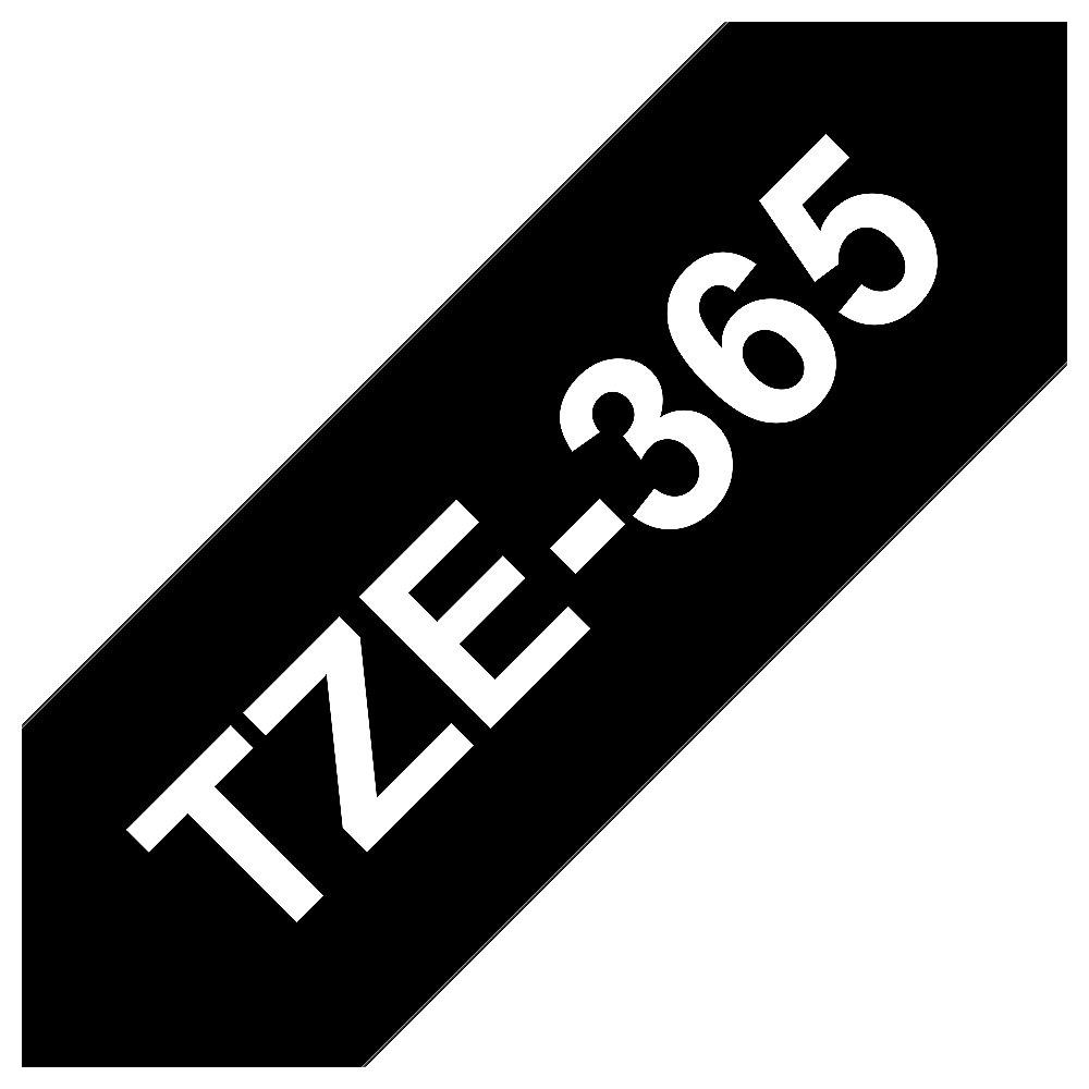 Brother TZe-365 Schriftband 36mm x 8m, weiß auf schwarz, selbstklebend