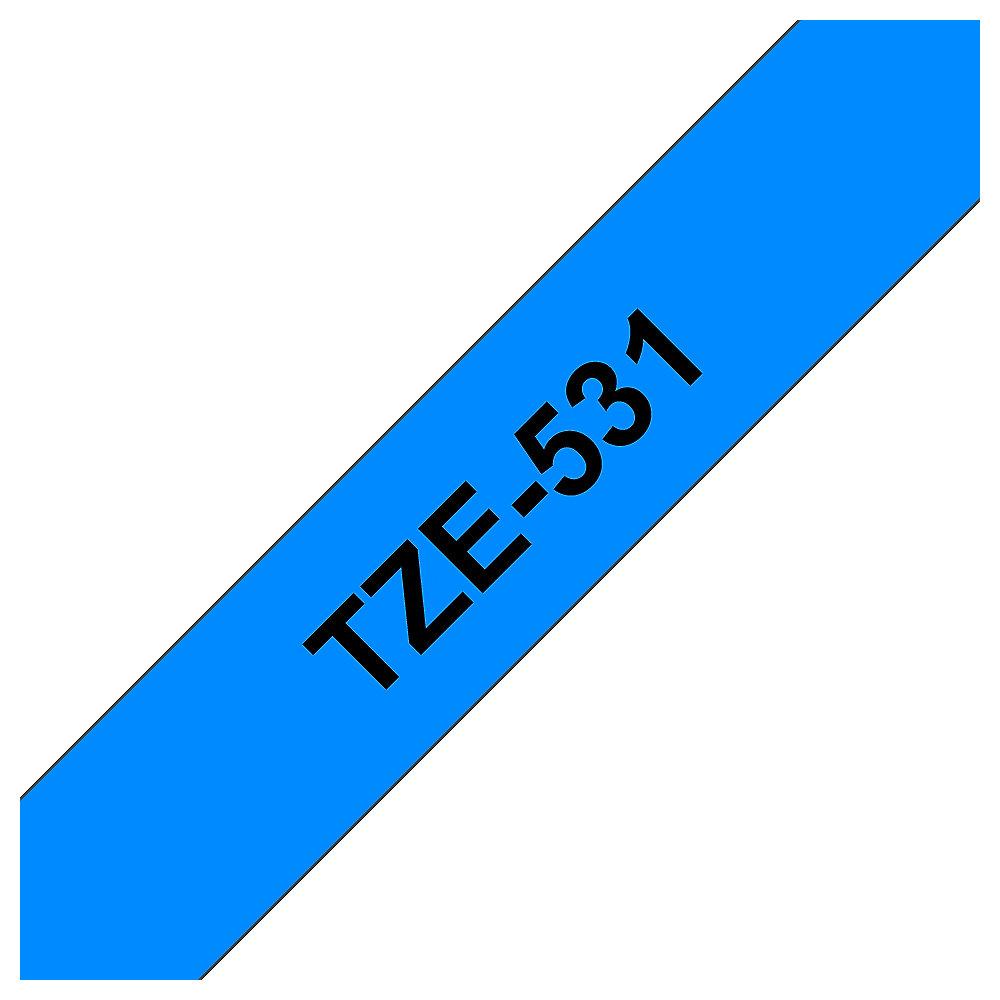 Brother TZe-531 Schriftband 12mm x 8m, schwarz auf blau, selbstklebend