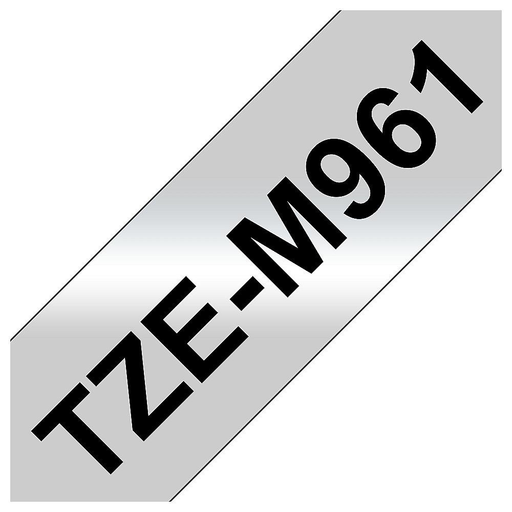 Brother TZe-M961 Schriftband, 36mm x 8m, schwarz auf silber (matt), Brother, TZe-M961, Schriftband, 36mm, x, 8m, schwarz, silber, matt,