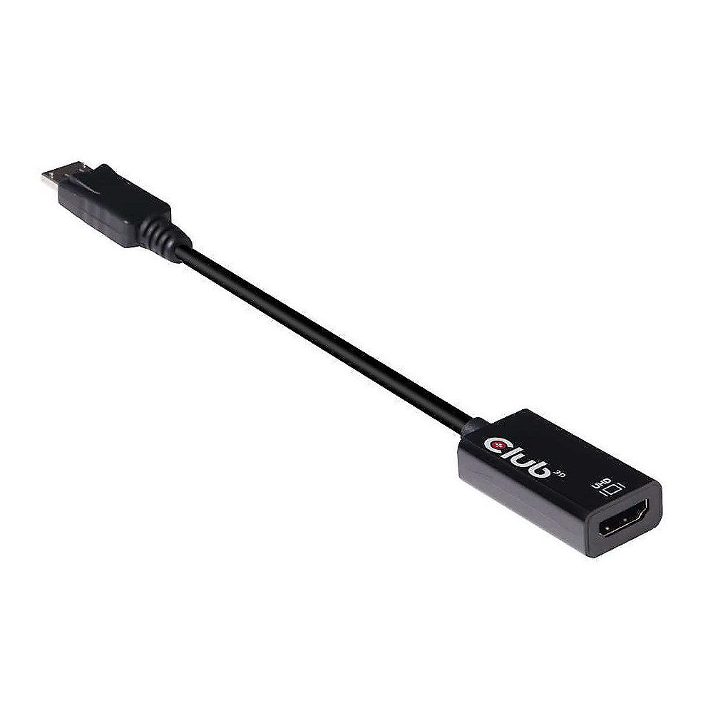 Club 3D DisplayPort 1.4 Adapter DP zu HDMI 2.0a HDR aktiv St./Bu. schwarz, Club, 3D, DisplayPort, 1.4, Adapter, DP, HDMI, 2.0a, HDR, aktiv, St./Bu., schwarz