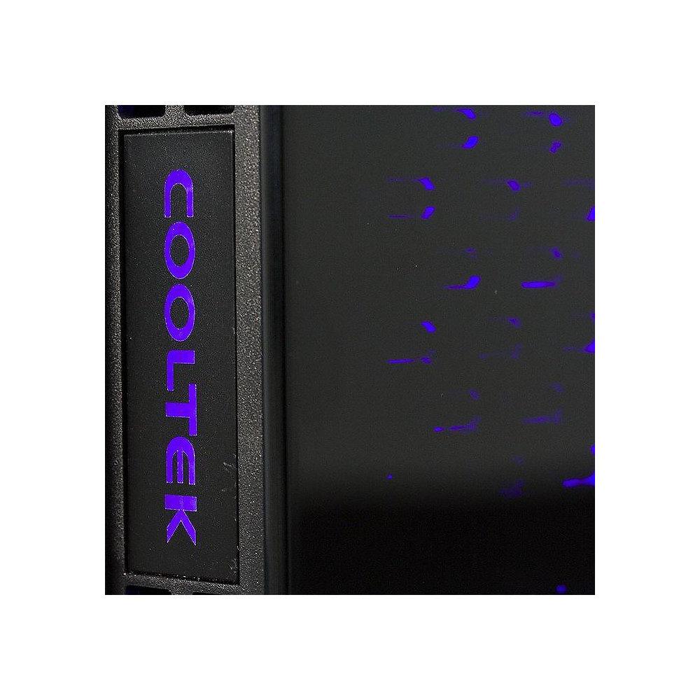 Cooltek CTC TG-01 - RGB Midi Tower Gehäuse mit Seitenfenster schwarz
