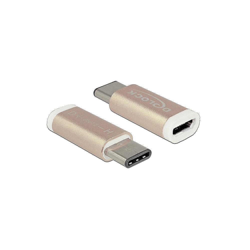 DeLOCK USB Adapter 2.0 micro-B zu 3.1 Gen1 C Bu./St. 65677 kupferfarben, DeLOCK, USB, Adapter, 2.0, micro-B, 3.1, Gen1, C, Bu./St., 65677, kupferfarben