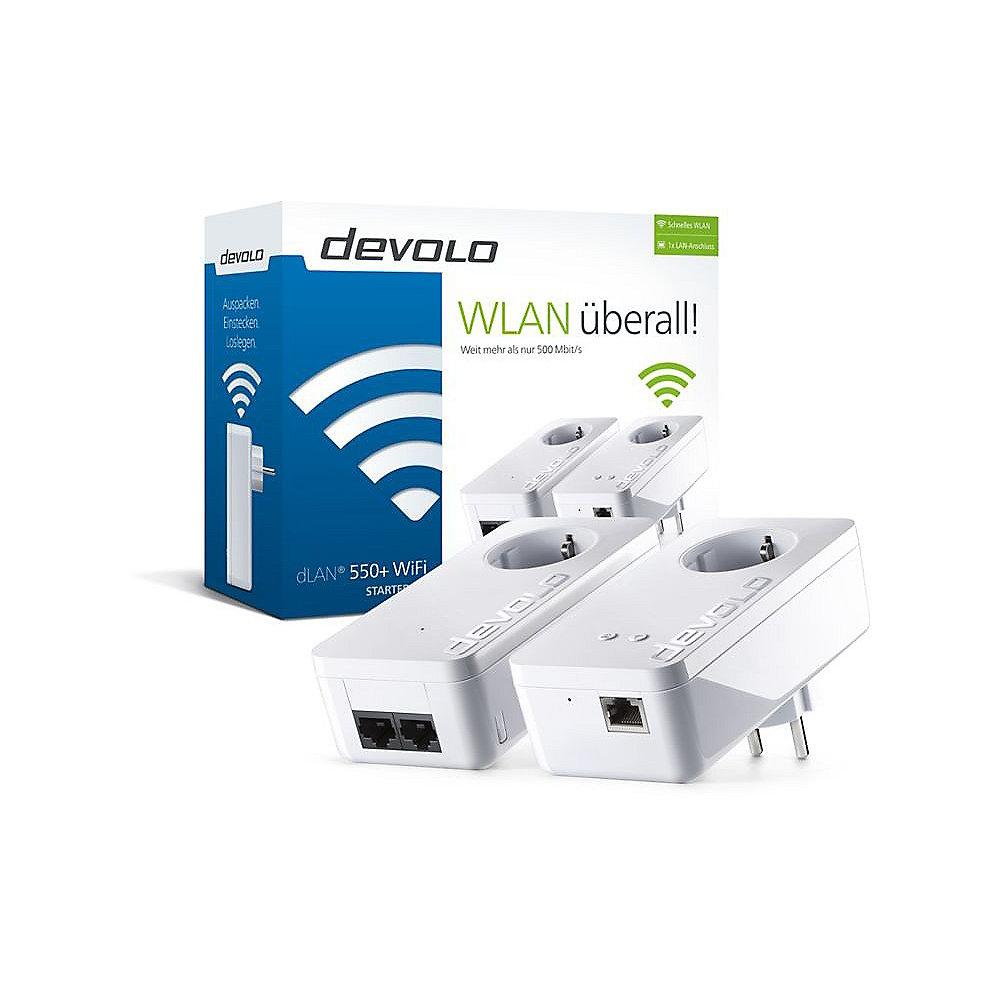 devolo dLAN 550  WiFi Starter Kit (500Mbit, 2er Kit, Powerline   WLAN, 1x LAN)